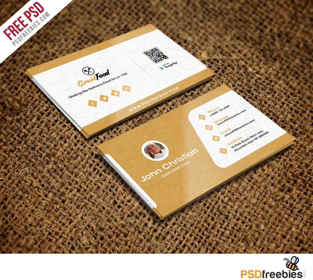 Restaurant Chef Business Card Template Free Psd Pertaining To Name Card Template Psd Free Download