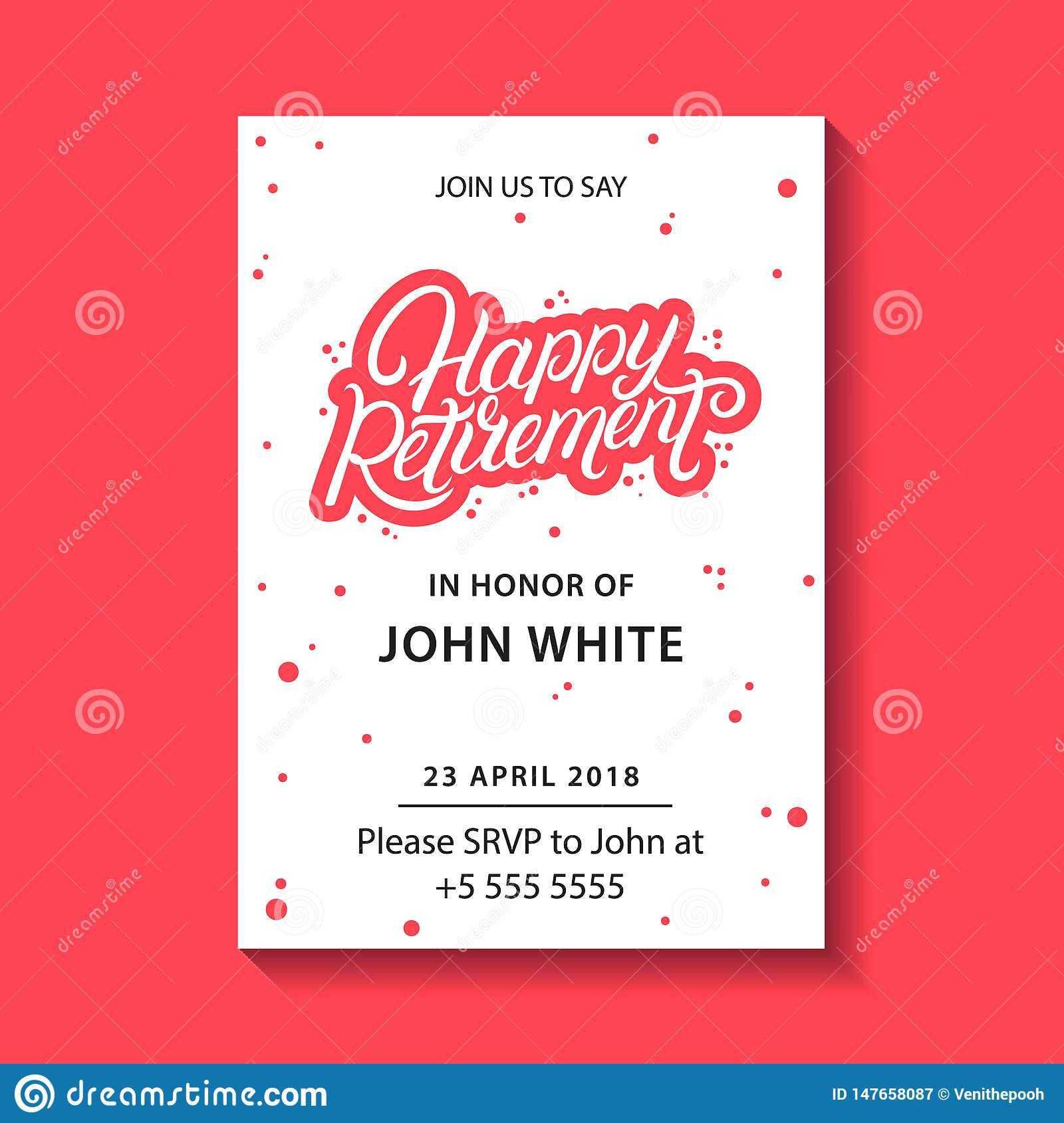 Retirement Party Invitation. Stock Vector – Illustration Of In Retirement Card Template
