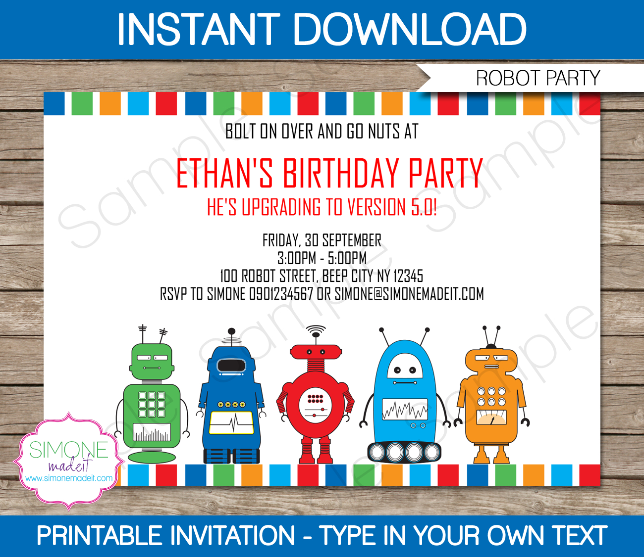 Robot Party Invitations Template | Birth #1155786 – Png Intended For Monster High Birthday Card Template