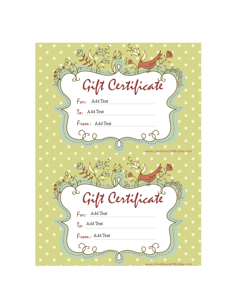 Sample Gift Certificate | Templates At Allbusinesstemplates Regarding Homemade Gift Certificate Template