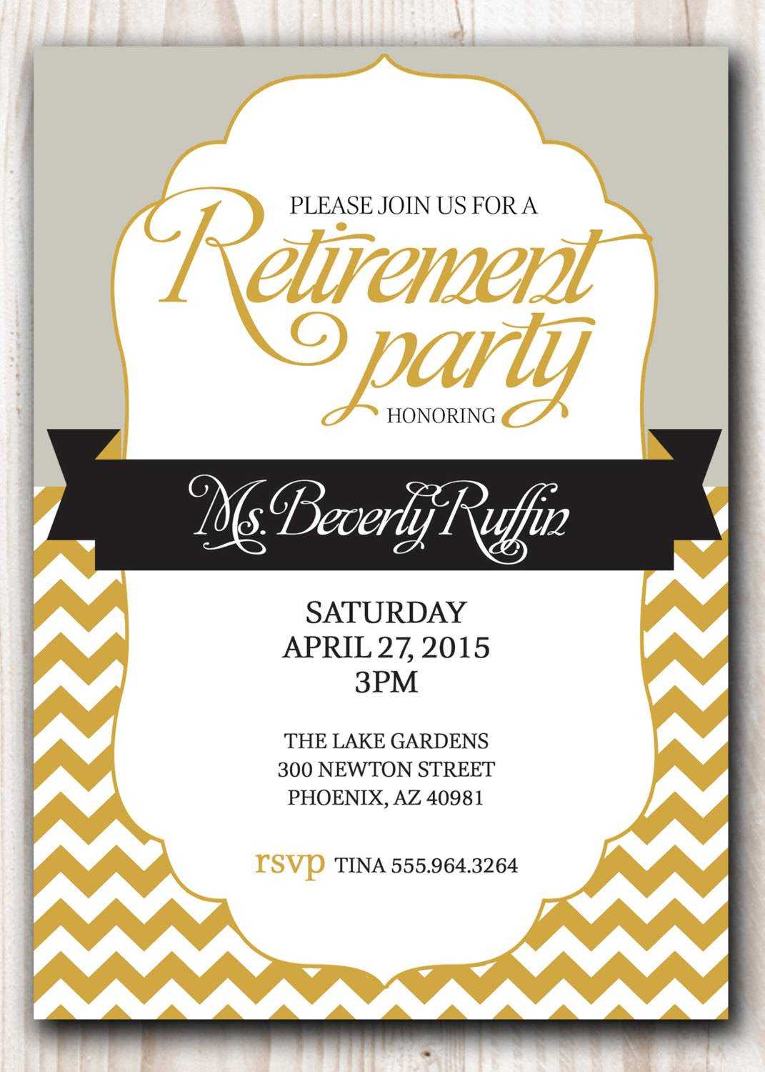 Sample Of Retirement Invitation Card Throughout Retirement Card Template