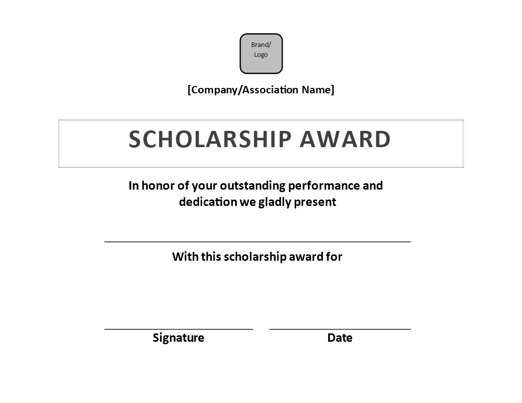 Scholarship Award Certificate Sample | Templates At With Scholarship Certificate Template Word