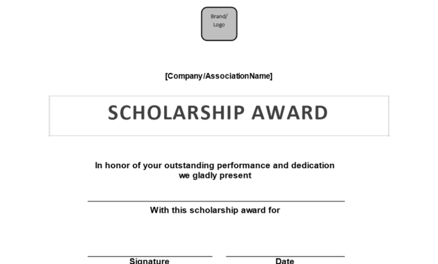 Scholarship Award Certificate | Templates At with regard to Scholarship Certificate Template