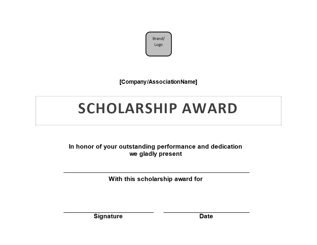 Scholarship Award Certificate | Templates At Within Sample Certificate Of Recognition Template