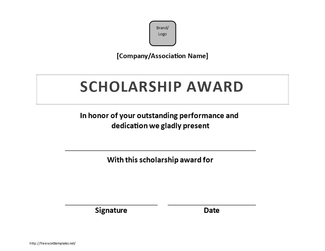 Scholarship Certificate Award | Templates At For Scholarship Certificate Template