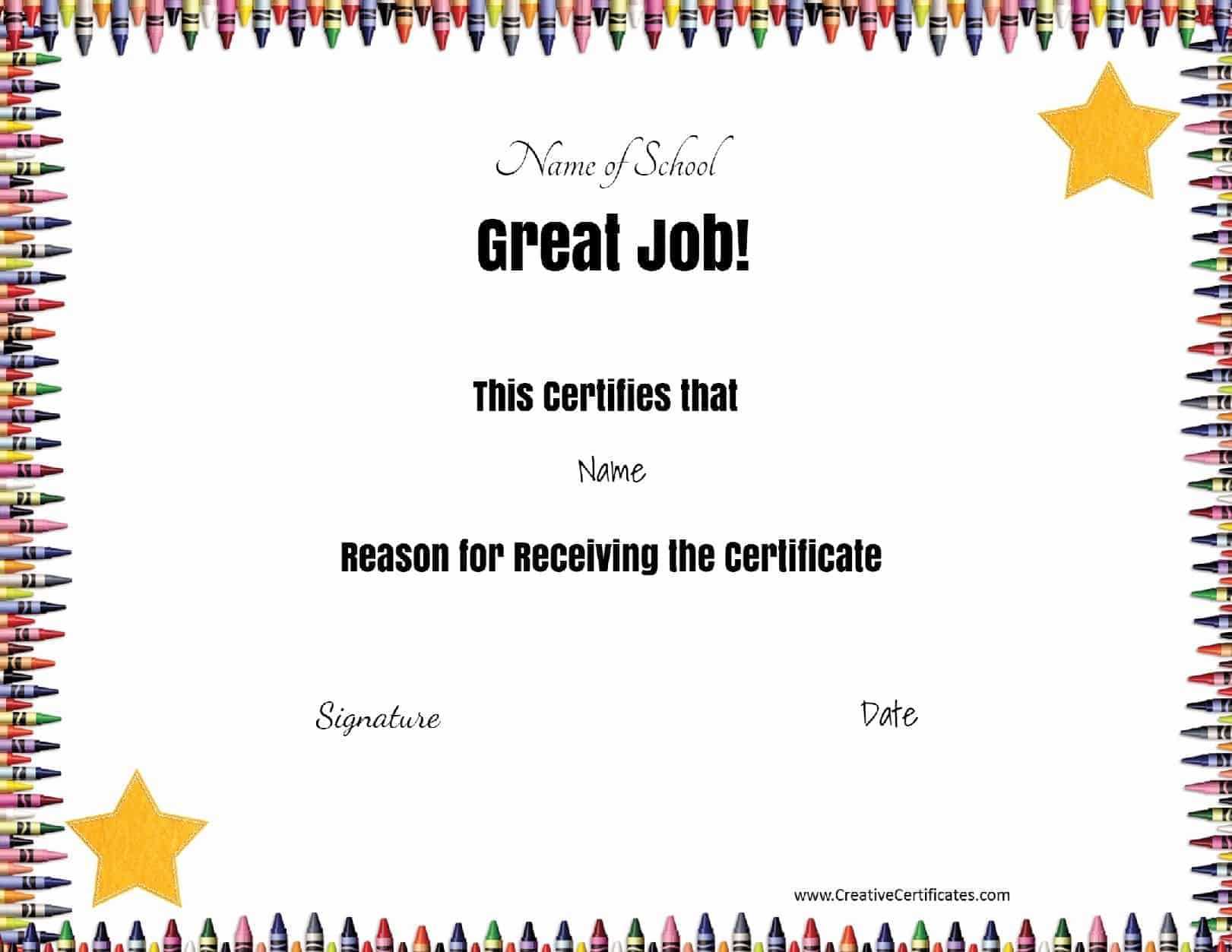School Certificates For Superlative Certificate Template