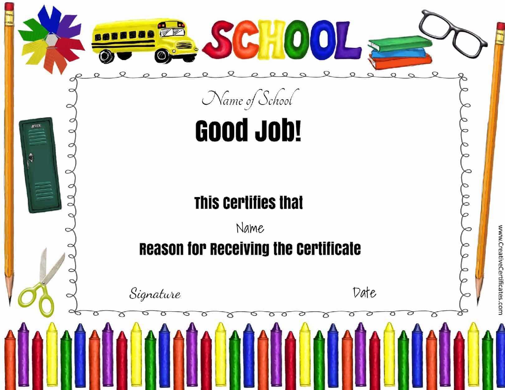 School Certificates Intended For Best Teacher Certificate Templates Free