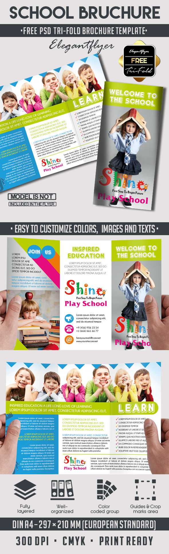 School – Free Psd Tri Fold Psd Brochure Template On Behance Regarding Play School Brochure Templates