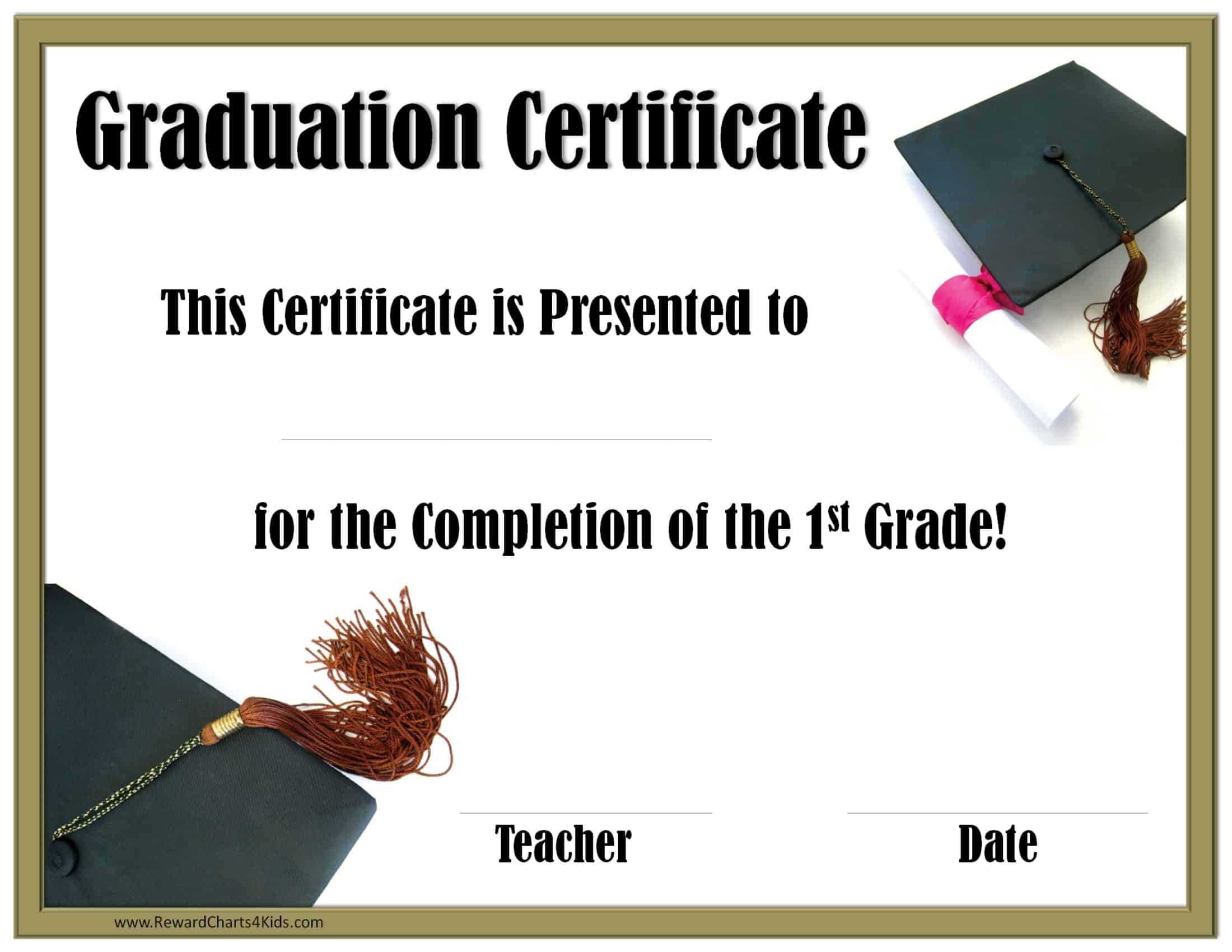 School Graduation Certificates | Customize Online With Or Regarding 5Th Grade Graduation Certificate Template