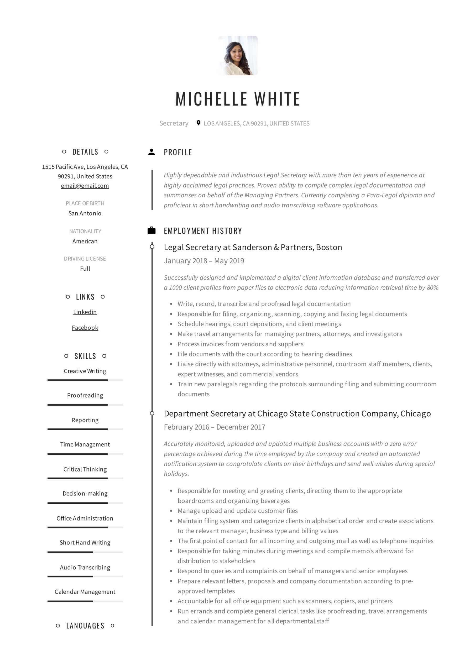 Secretary Resume & Writing Guide | +12 Template Samples | Pdf | Throughout Corporate Secretary Certificate Template