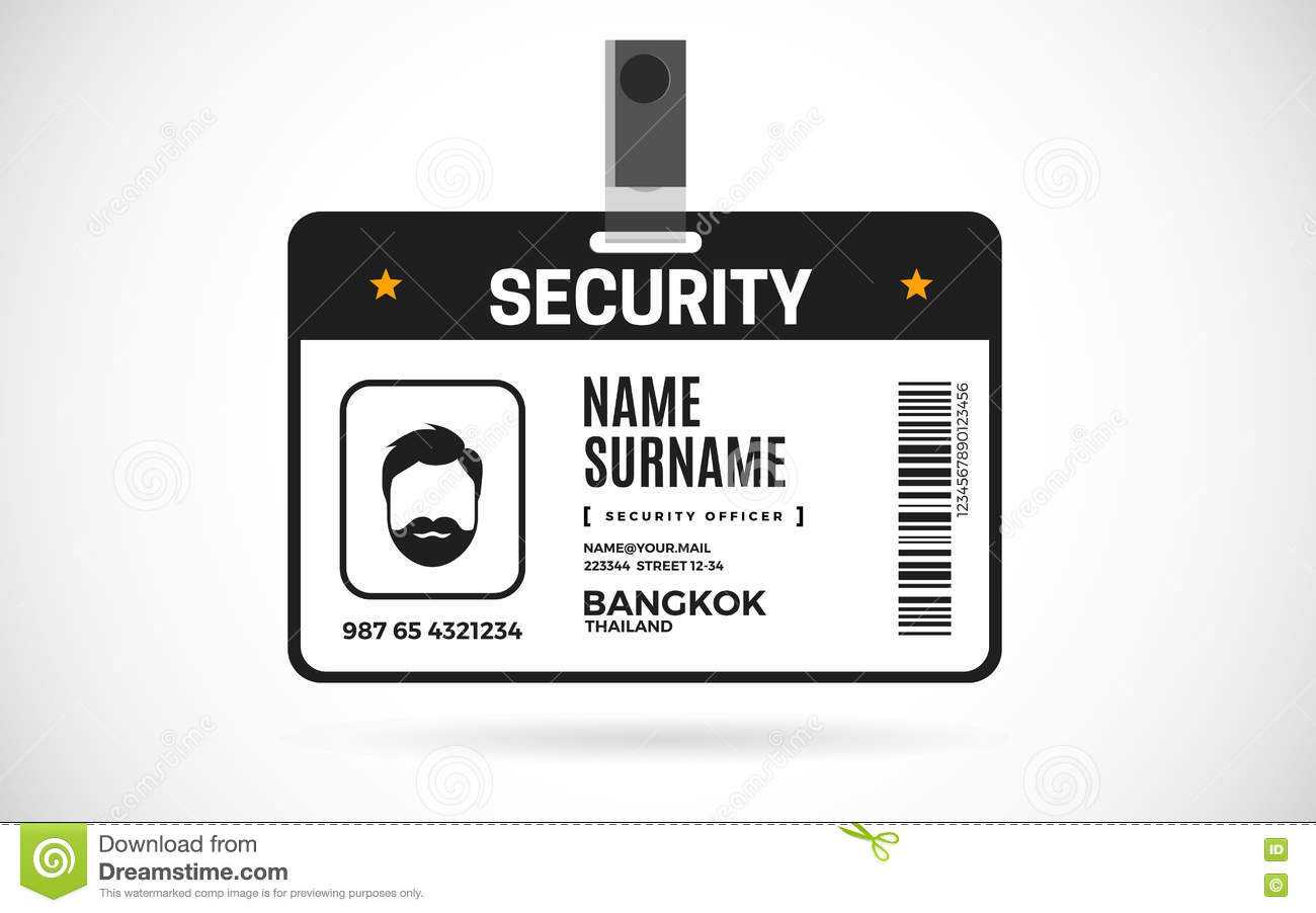 Security Id Card Set Vector Design Illustration Stock Vector In Photographer Id Card Template