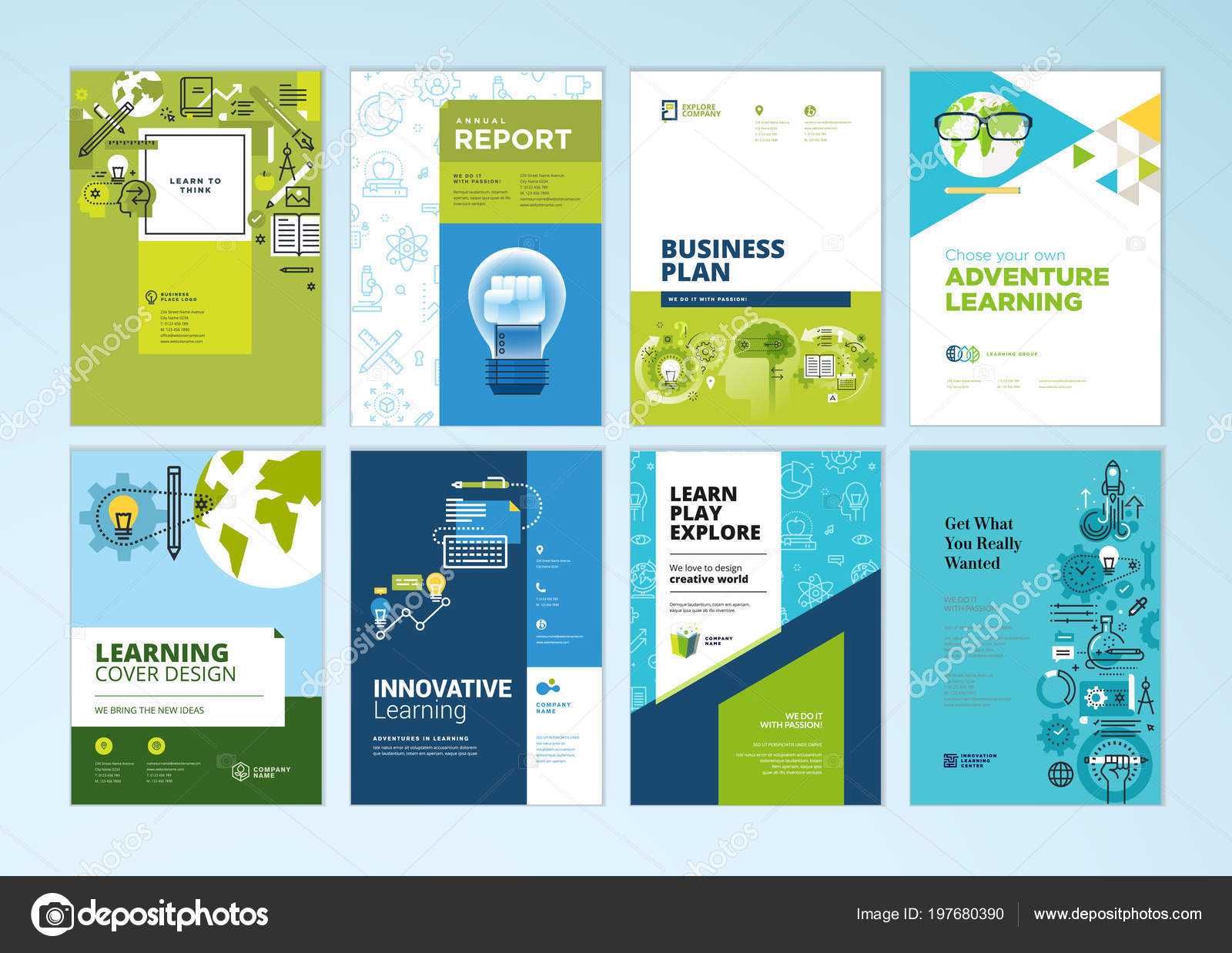 Set Brochure Design Templates Subject Education School Pertaining To School Brochure Design Templates