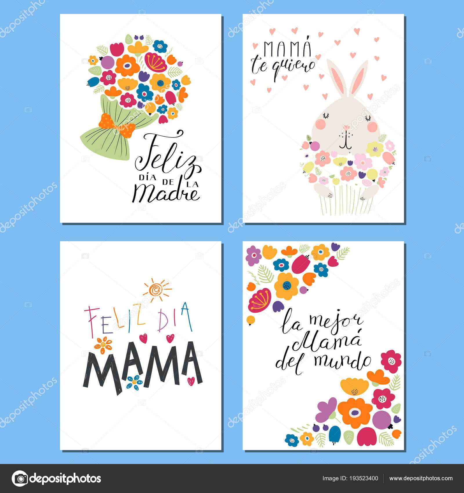 Set Mothers Day Cards Templates Hand Written Lettering For Mothers Day Card Templates
