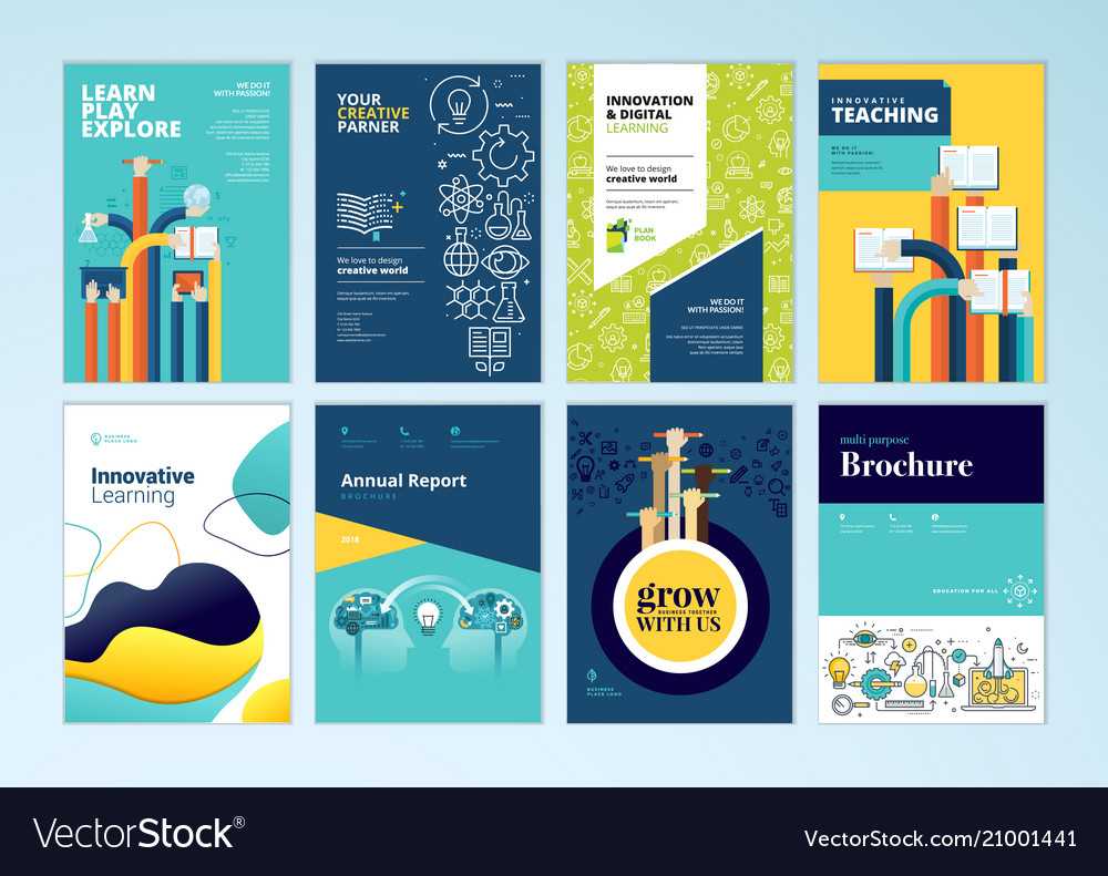 Set Of Brochure Design Templates Of Education In Brochure Design Templates For Education