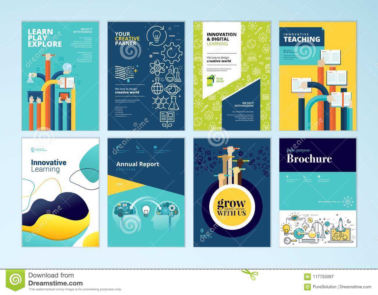 Set Of Brochure Design Templates On The Subject Of Education For Online Free Brochure Design Templates