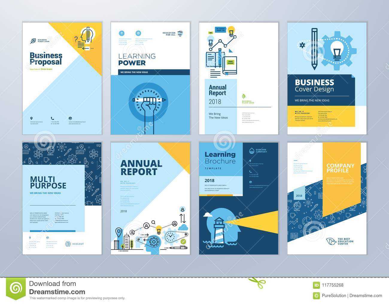 Set Of Brochure Design Templates On The Subject Of Education For Online Free Brochure Design Templates