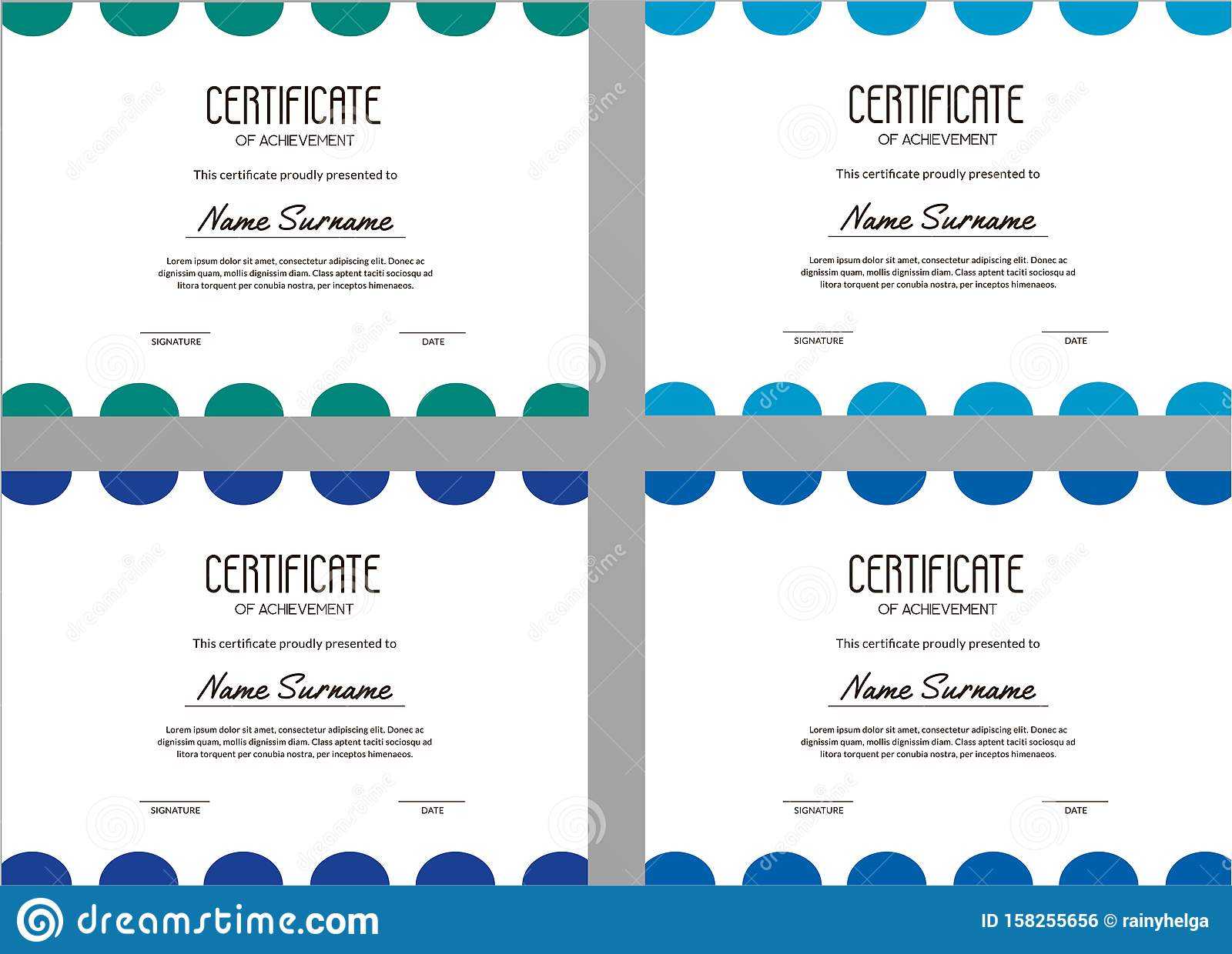 Set Of Clean Certificate Templates With Colorful Circles In Update Certificates That Use Certificate Templates