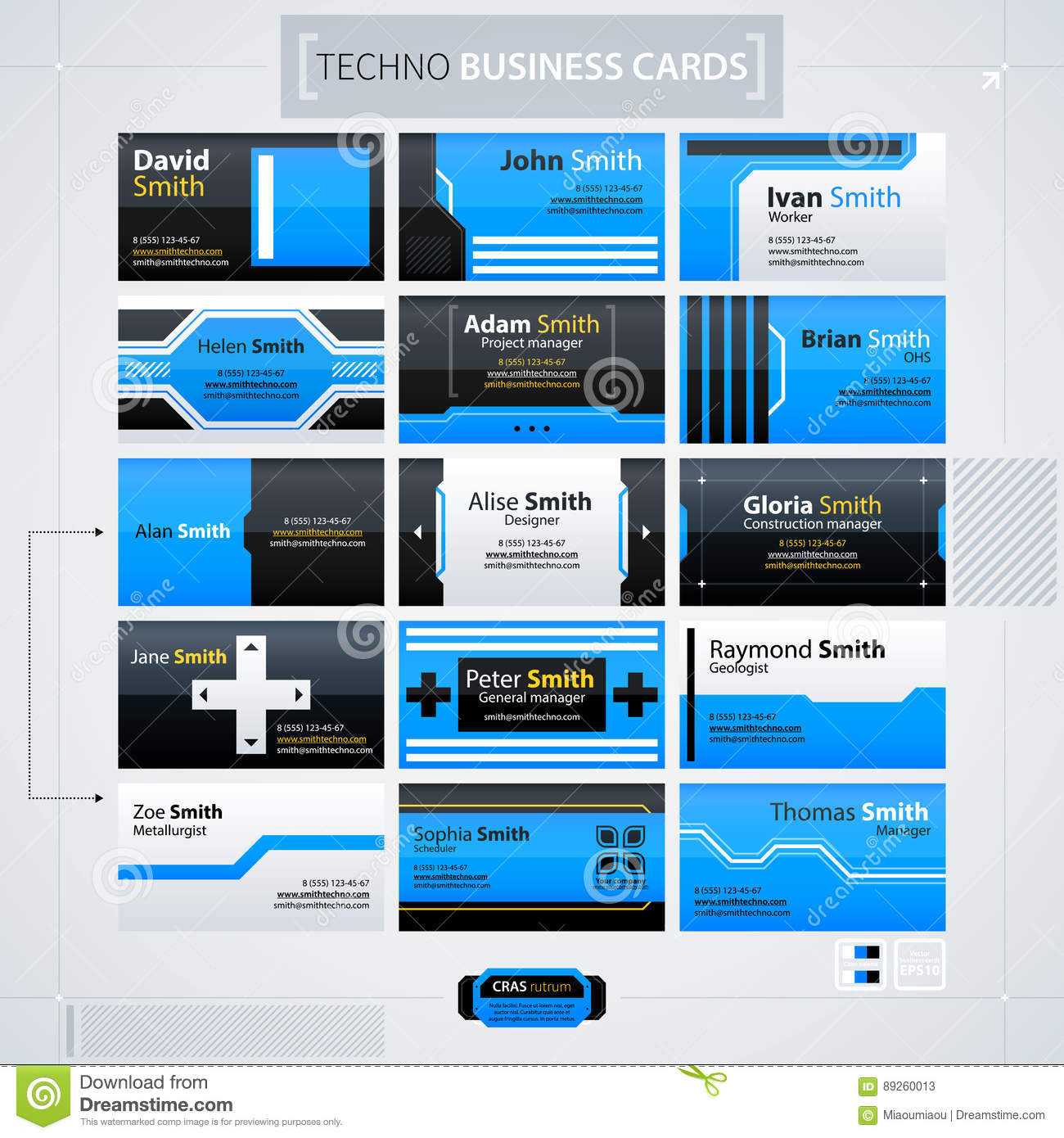 Set Of Modern Business Cards Templates Stock Vector With Advertising Cards Templates