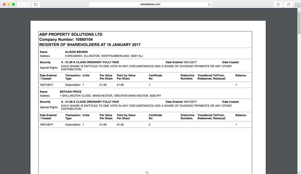 Share Certificates | Thecompanywarehouse.co.uk Inside Share Certificate Template Companies House