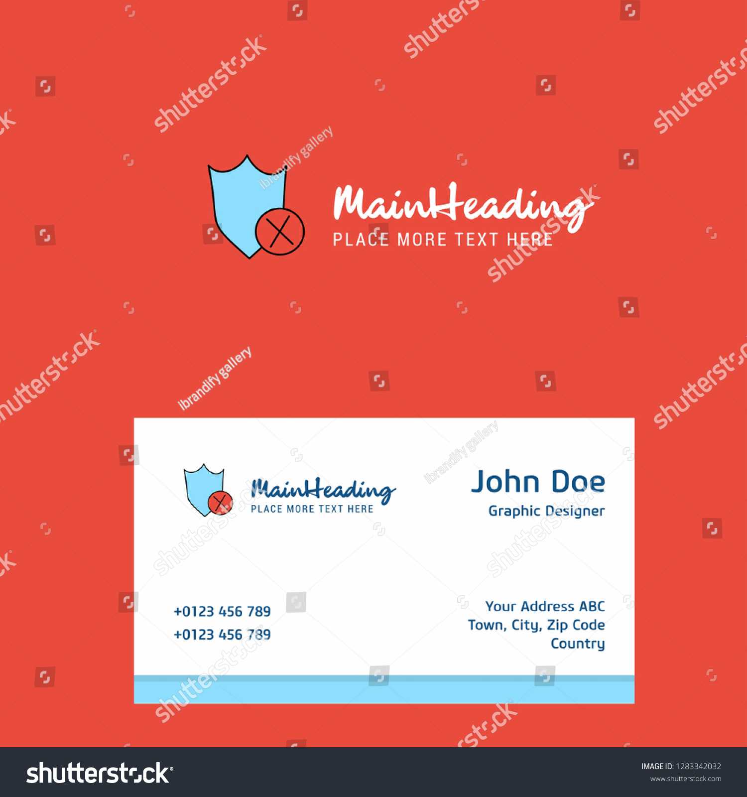 Shield Logo Design Business Card Template | Royalty Free Regarding Shield Id Card Template