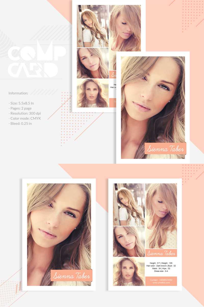 Sienna Taber – Modeling Comp Card Corporate Identity Template Throughout Comp Card Template Psd
