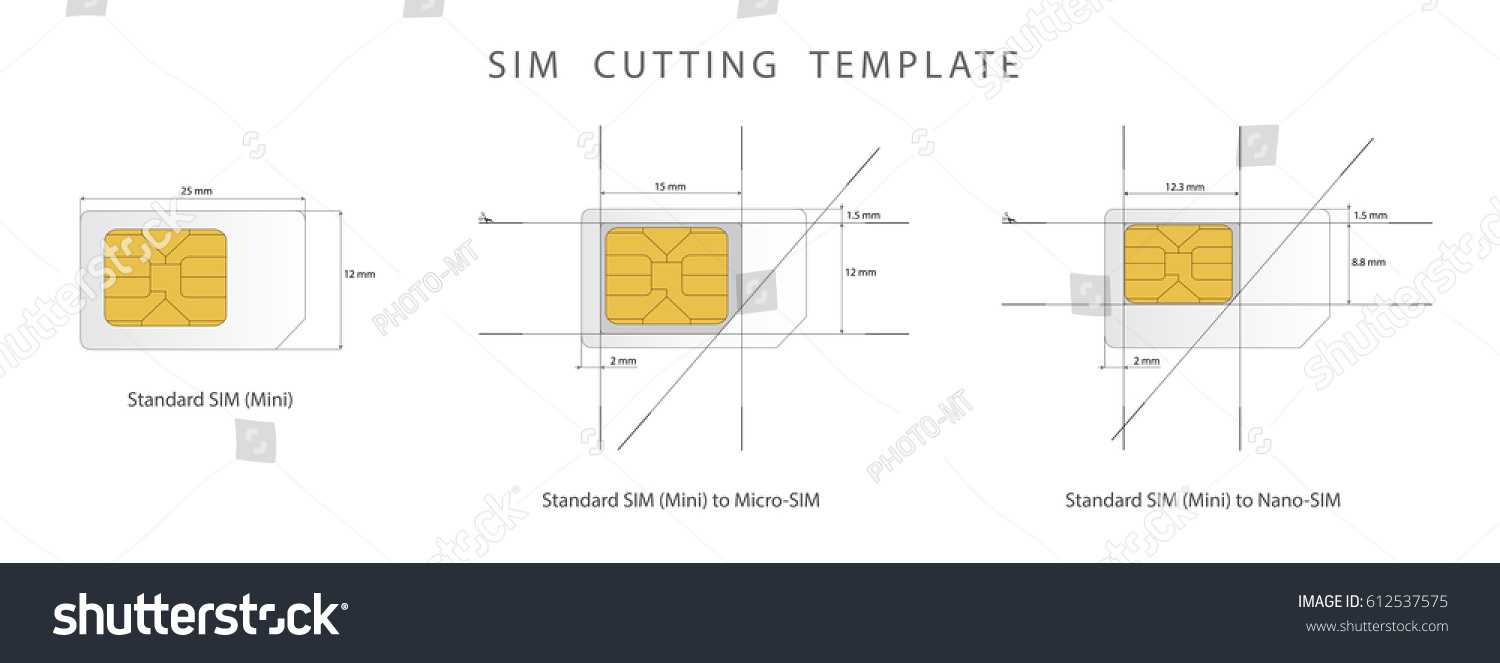 Sim Card Cutting Template Standard Micro Stock Vector Pertaining To Sim Card Cutter Template