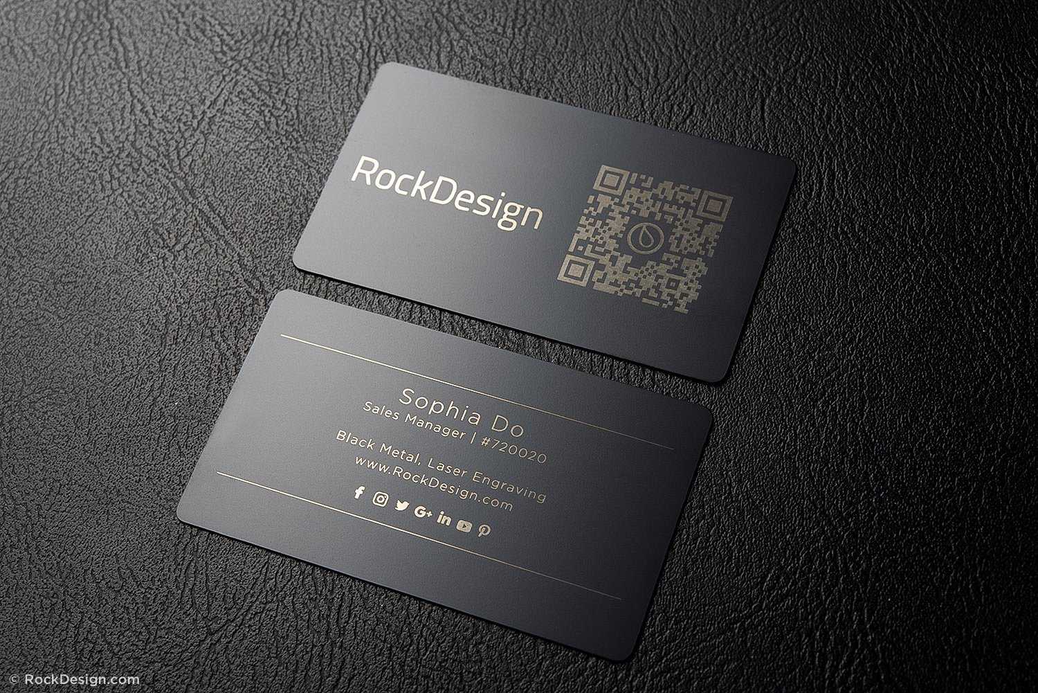 Simple Black Metal Business Cards – Sophia Do Inside Qr Code Business Card Template