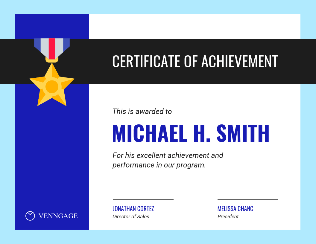Simple Certificate Of Achievement Template Pertaining To Sales Certificate Template