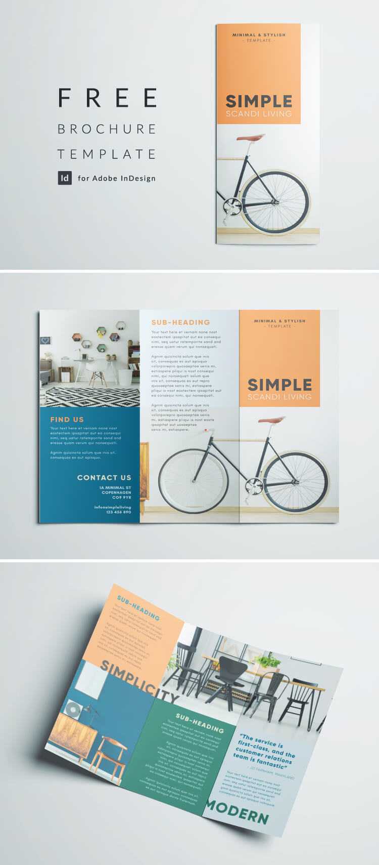 Simple Tri Fold Brochure | Free Indesign Template Intended For One Page Brochure Template