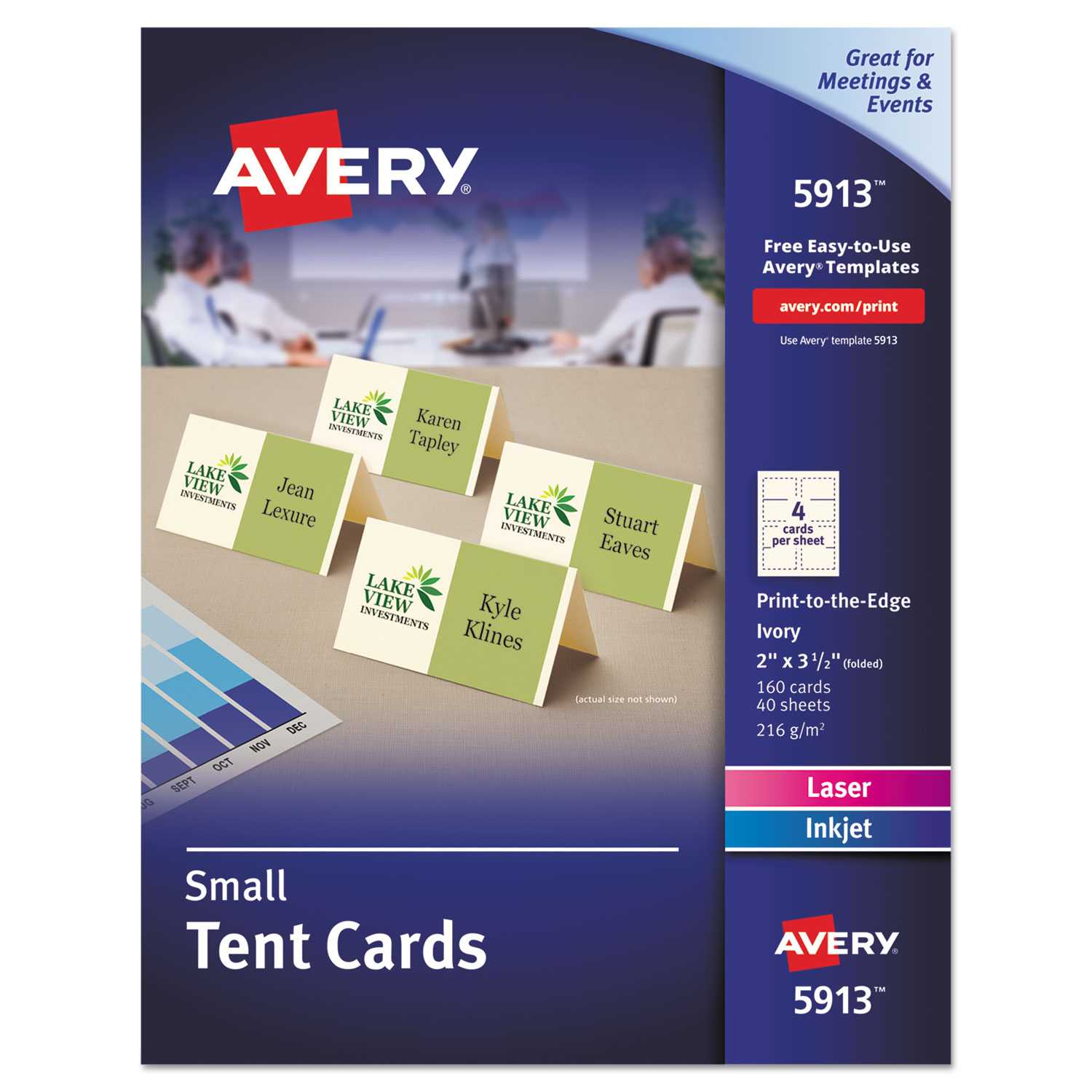 Small Tent Card, Ivory, 2 X 3 1/2, 4 Cards/sheet, 160/box Regarding Place Card Template 6 Per Sheet