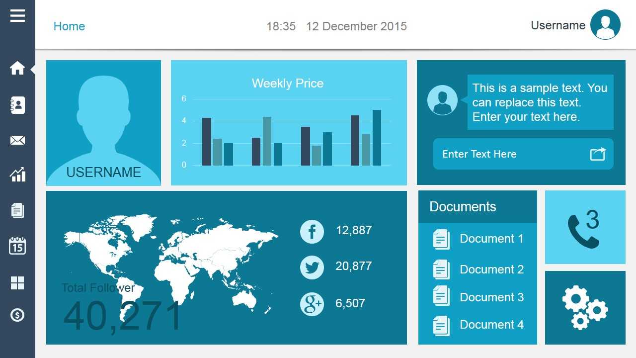 Smart Dashboard Powerpoint Template For Free Powerpoint Dashboard Template