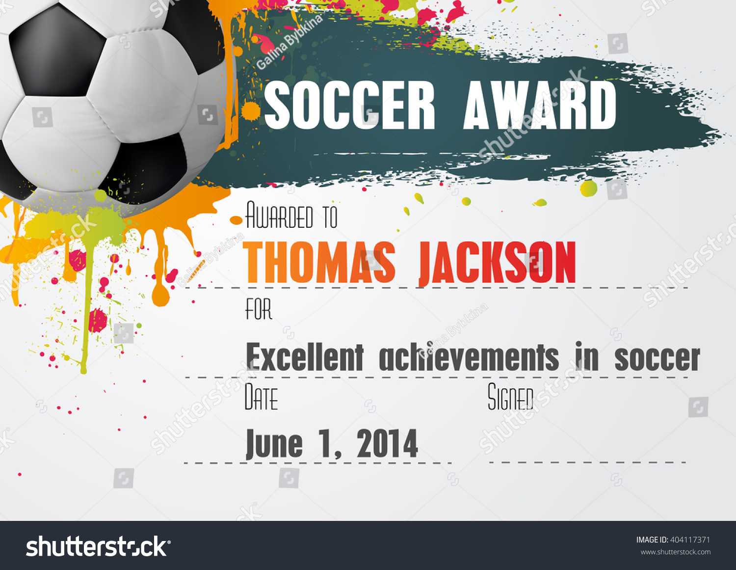 Soccer Certificate Template Football Ball Icon Stock Vector Regarding Soccer Certificate Template