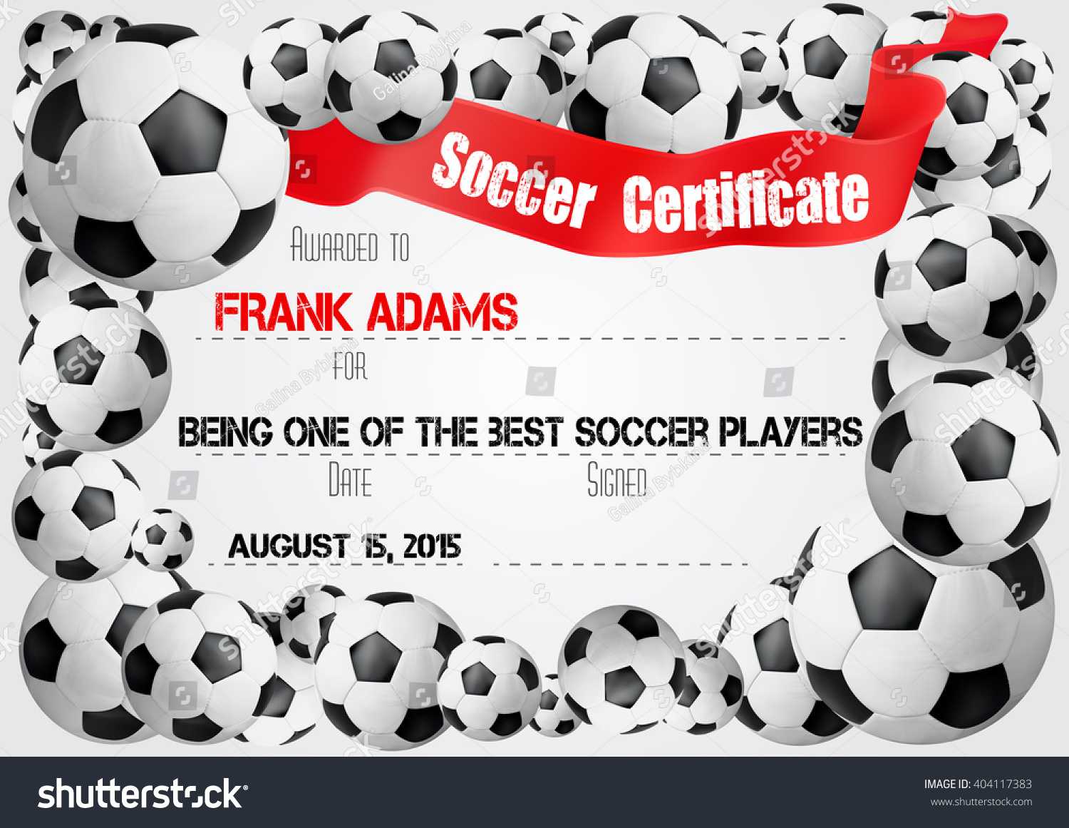Soccer Certificate Template Football Ball Icons Stock Vector Pertaining To Soccer Certificate Template Free