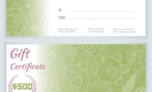 Spa Massage Gift Certificate Template inside Massage Gift Certificate Template Free Download