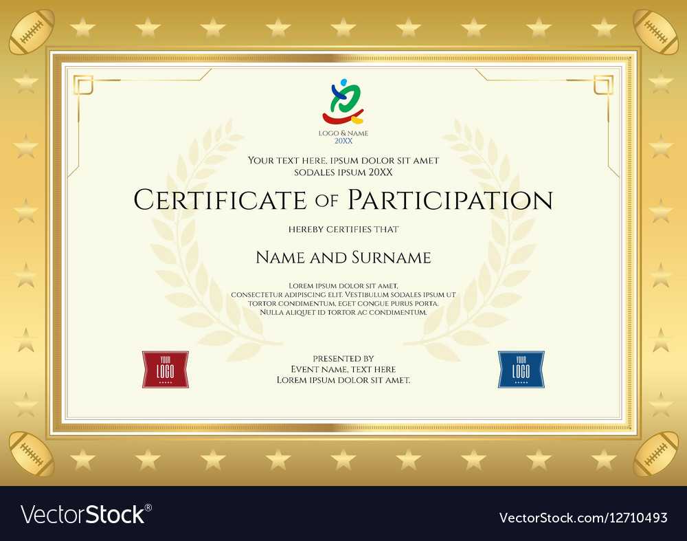 Sport Theme Certificate Of Participation Template Inside Certificate Of Participation Template Pdf