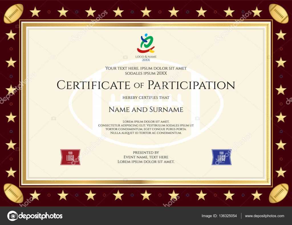 Sport Theme Certification Of Participation Template For Intended For Templates For Certificates Of Participation