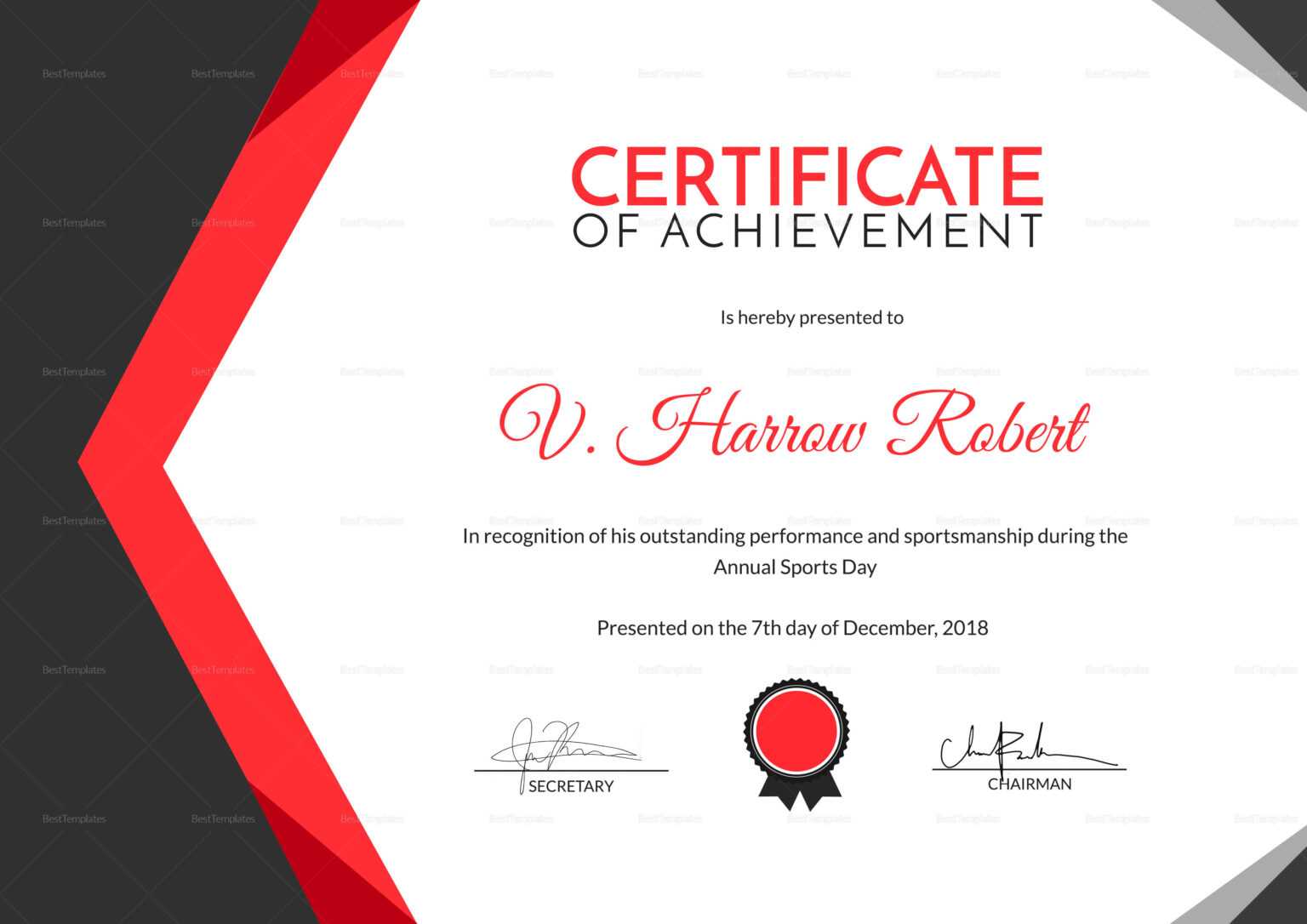 Sports Certificate Colona.rsd7 for Athletic Certificate Template