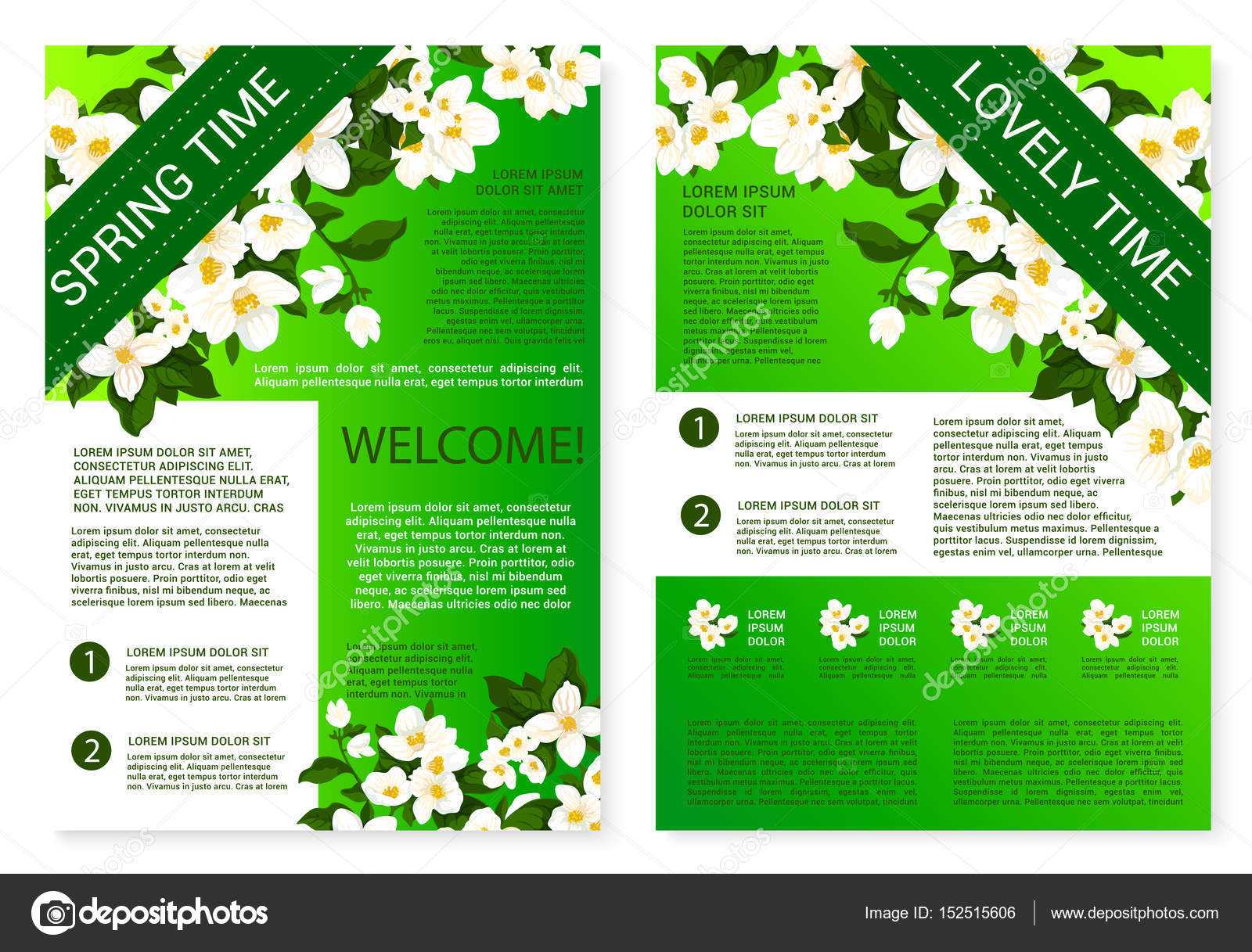 Spring Flowers Welcome Brochure Template Design — Stock With Regard To Welcome Brochure Template