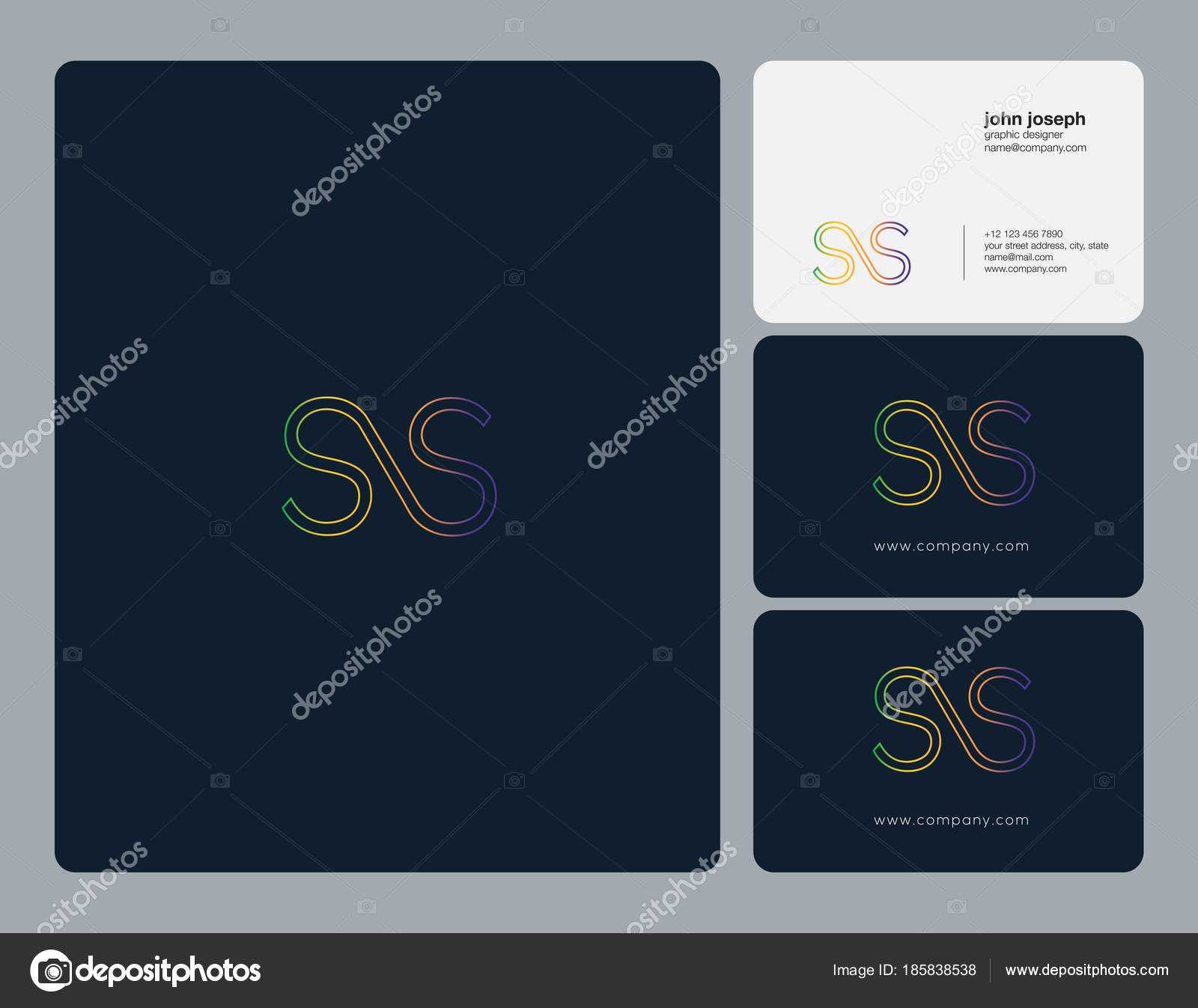 Ss Card Template | Joint Letters Logo Business Card Template Regarding Ss Card Template