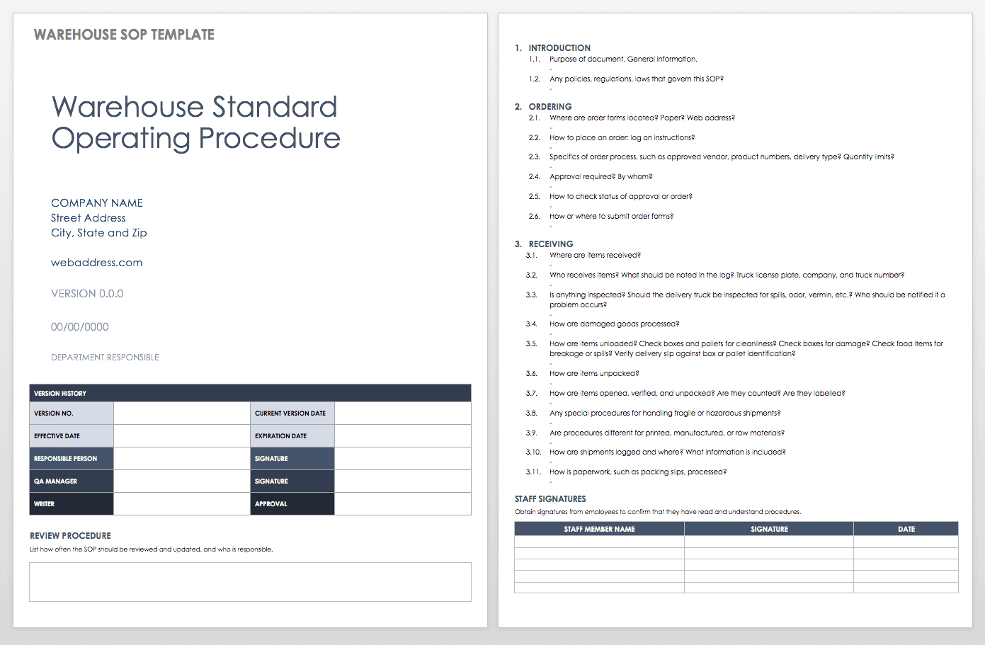 Standard Operating Procedures Templates | Smartsheet With Regard To Osha 10 Card Template