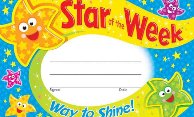 Star Of The Week Certificate Template ] - Of The Week within Star Of The Week Certificate Template