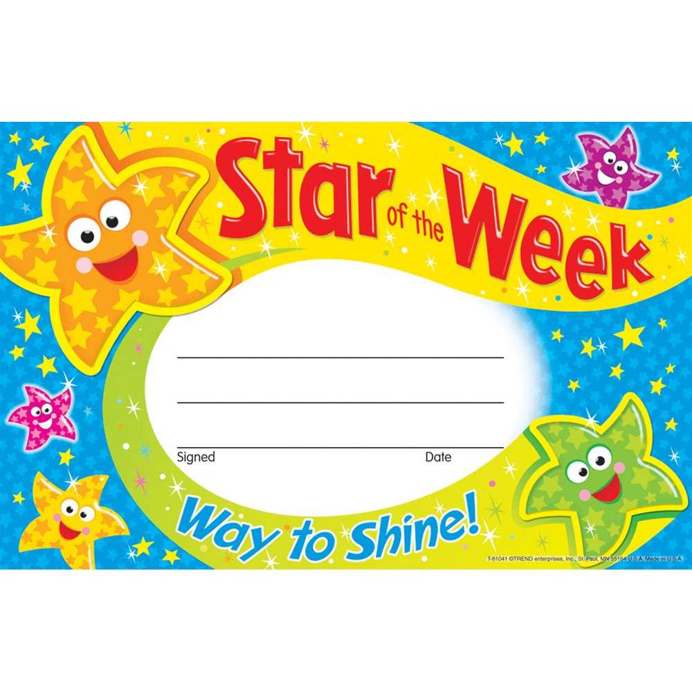 Star Of The Week Certificate Template ] – Of The Week Within Star Of The Week Certificate Template