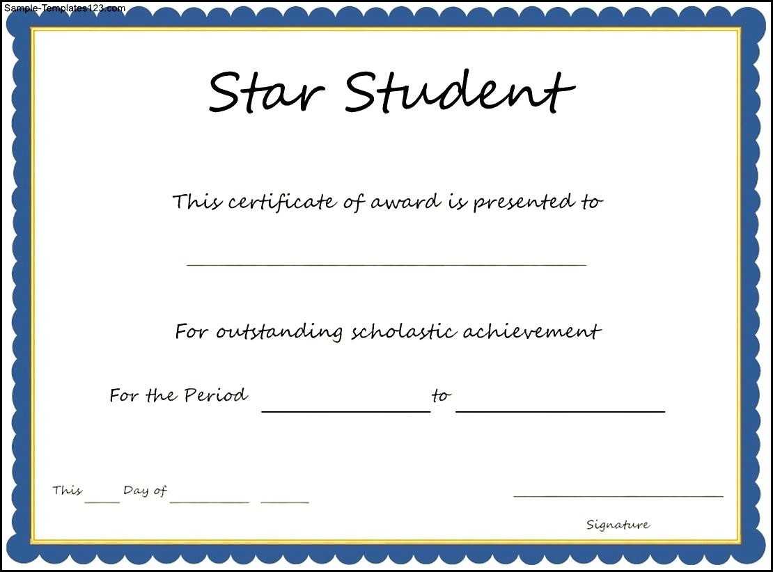 Star Student Award Certificate Template – Sample Templates Inside Star Award Certificate Template