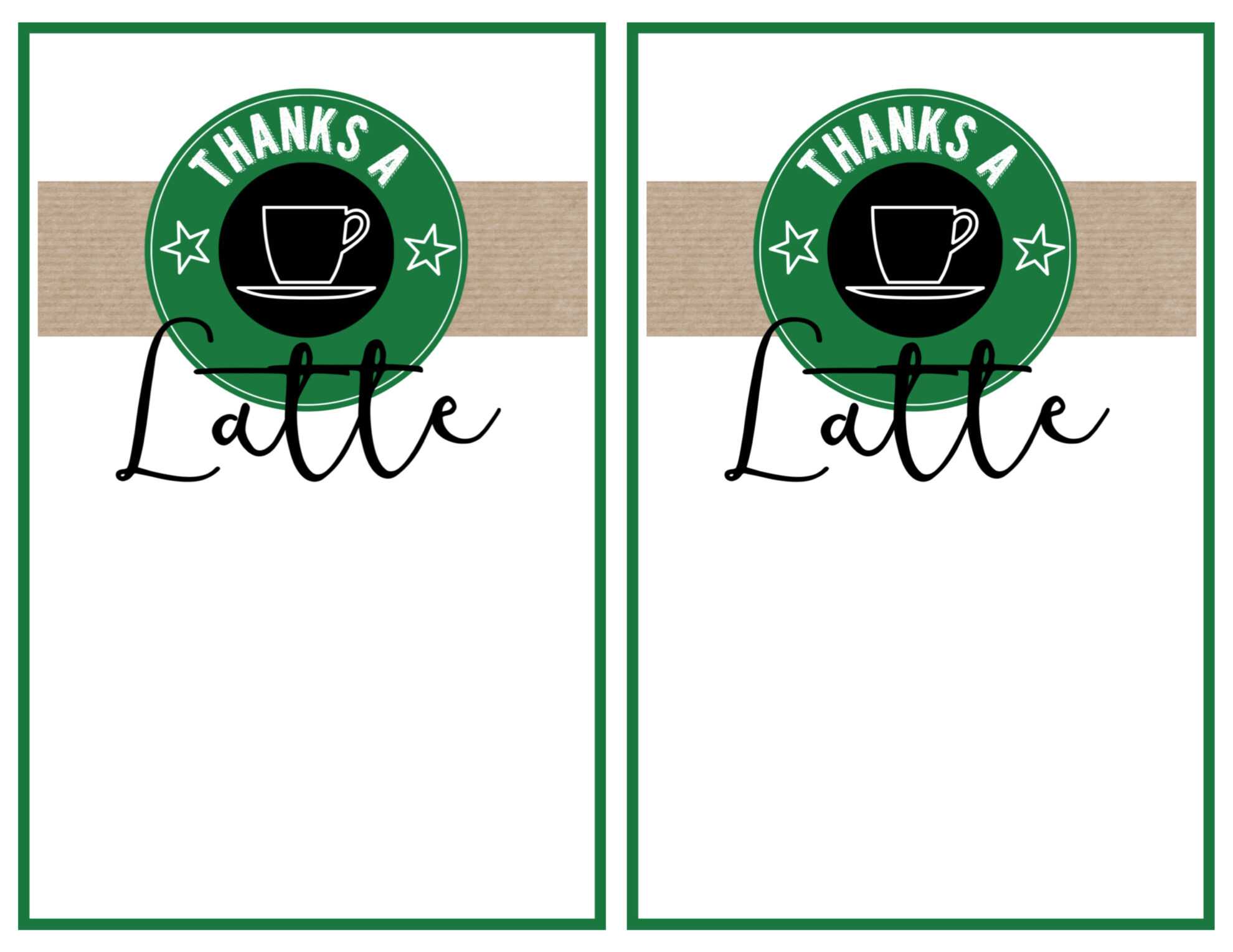 Starbucks Teacher Thank You Printable – Paper Trail Design Regarding Thanks A Latte Card Template