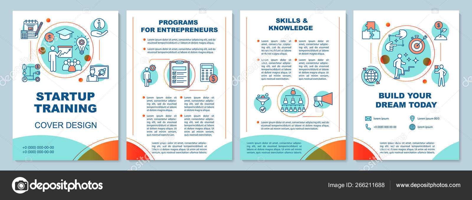 Startup Training Brochure Template Layout — Stock Vector With Regard To Training Brochure Template