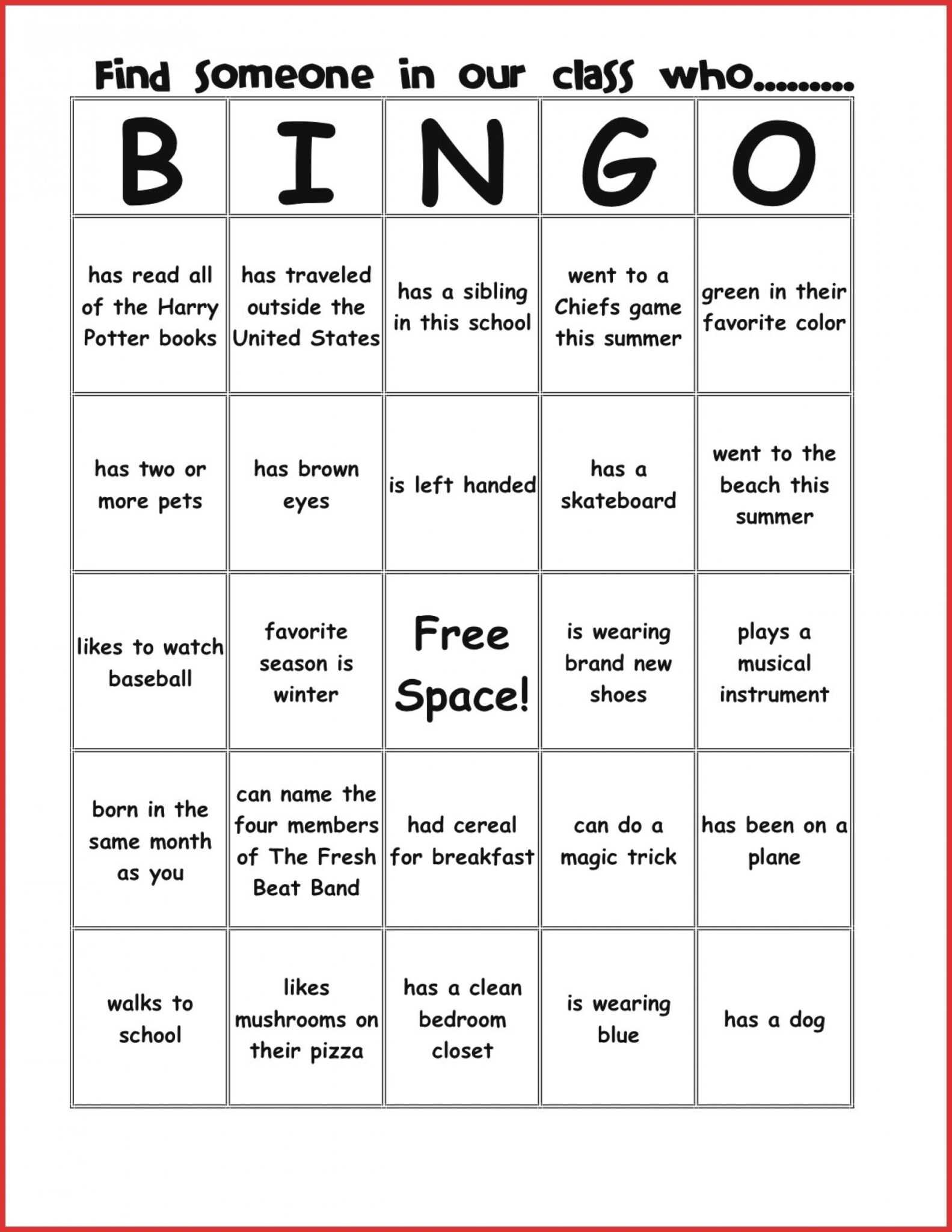 Ice Breaker Bingo Card Template Sample gelorailmu