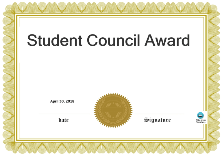 Student Council Award Templates At Allbusinesstemplates In Free