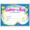 Student Of The Week Certificate Template Free Regarding Star Of The Week Certificate Template