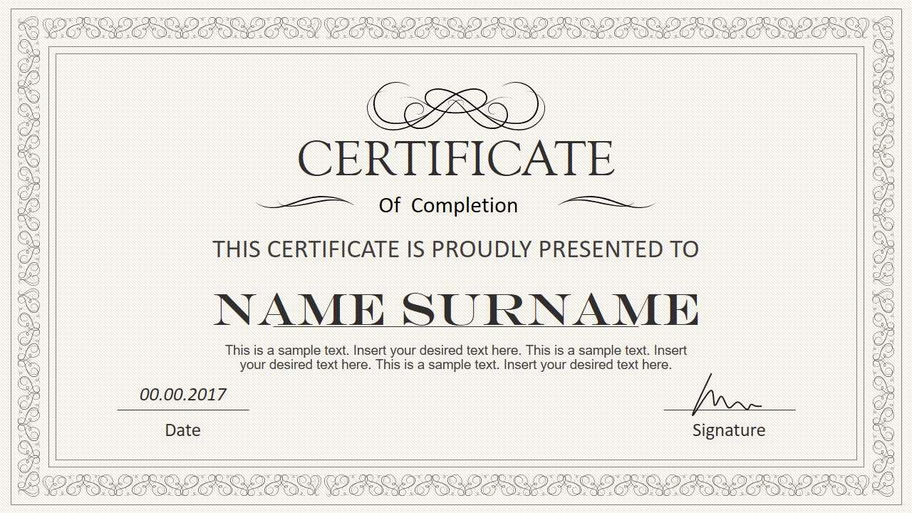 Stylish Certificate Powerpoint Templates With Powerpoint Award Certificate Template
