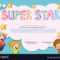 Super Star Award Template With Kids In Background For Star Of The Week Certificate Template